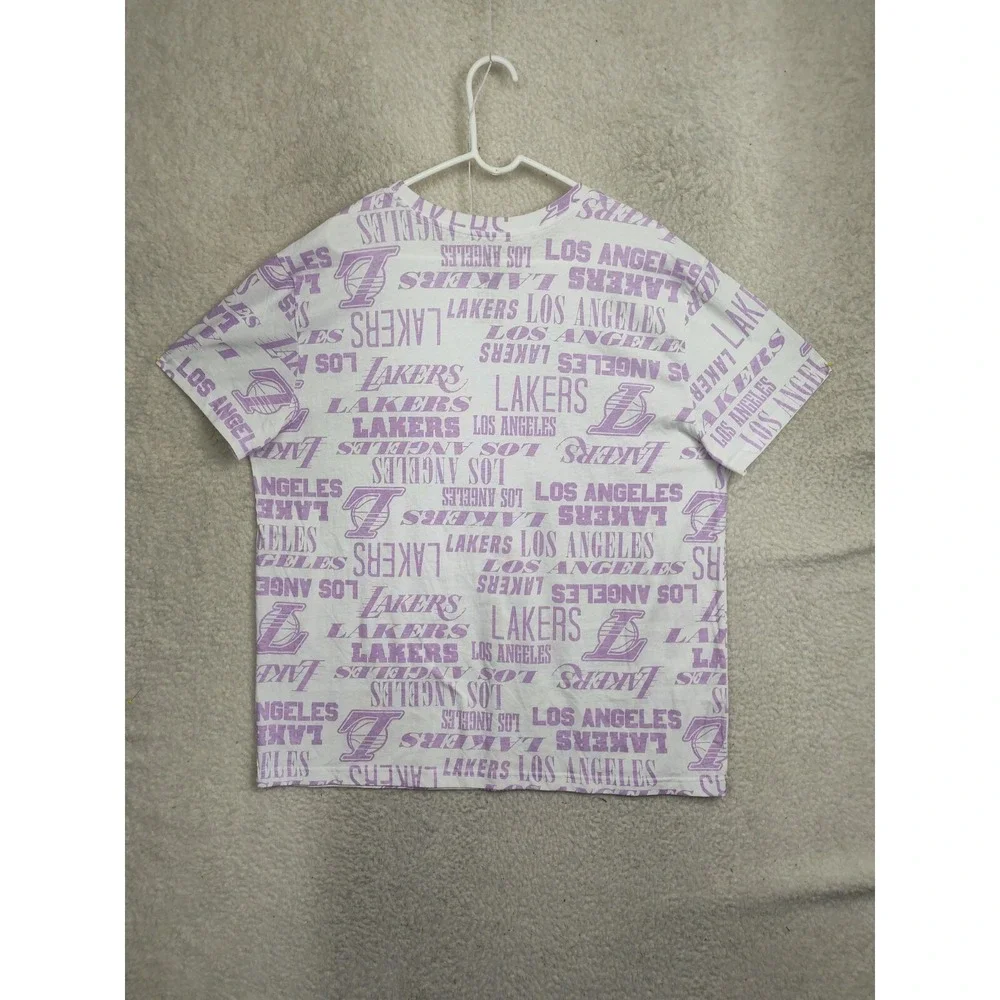NBA Los Angeles Lakers Men Shirt XXL Purple CottonBlend Short Sleeve Regular Tee
